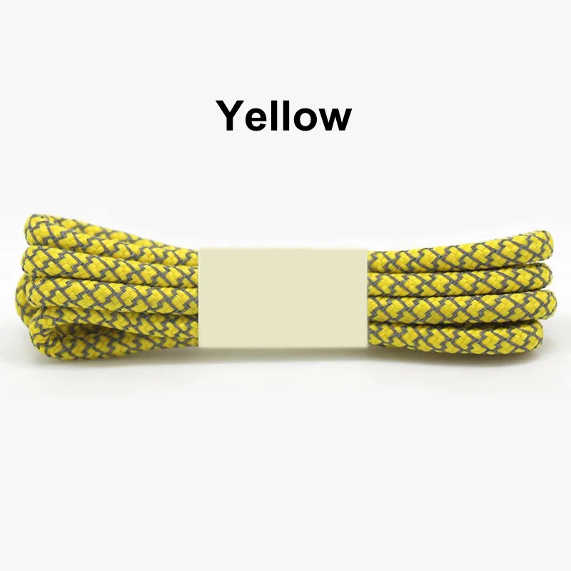 Yellow 1 пара флуоресцентных кроссовок шнурки спортивные шнурки полиэстер Пейсли светоотражающие шнурки Ронды видимая безопасность кордон обуви кружева - Цвет: Yellow