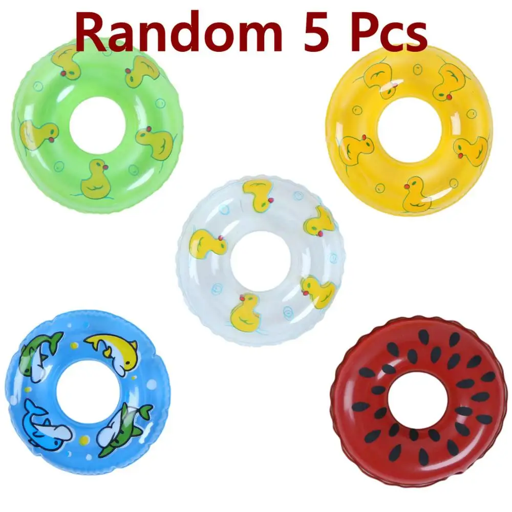 Random 5 Pcs Случайный 1 шт 5 шт Кукла спасательный пояс кольцо для куклы Барби плавательный буй кукольный домик игрушка детский подарок Летний пляж Аксессуары для купания - Цвет: Random 5 Pcs