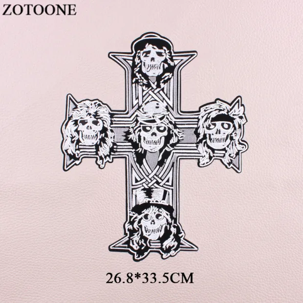 ZOTOONE большая нашивка с черепом в стиле панк вышивка утюгом большие нашивки