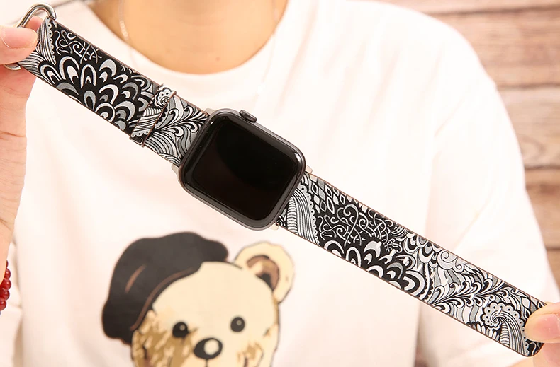 44 мм 40 мм ремешок для apple watch ремешок китайский стиль кожаный ремешок 42 мм 38 мм correa aple watch iwatch series 4 3 2 1 Аксессуары