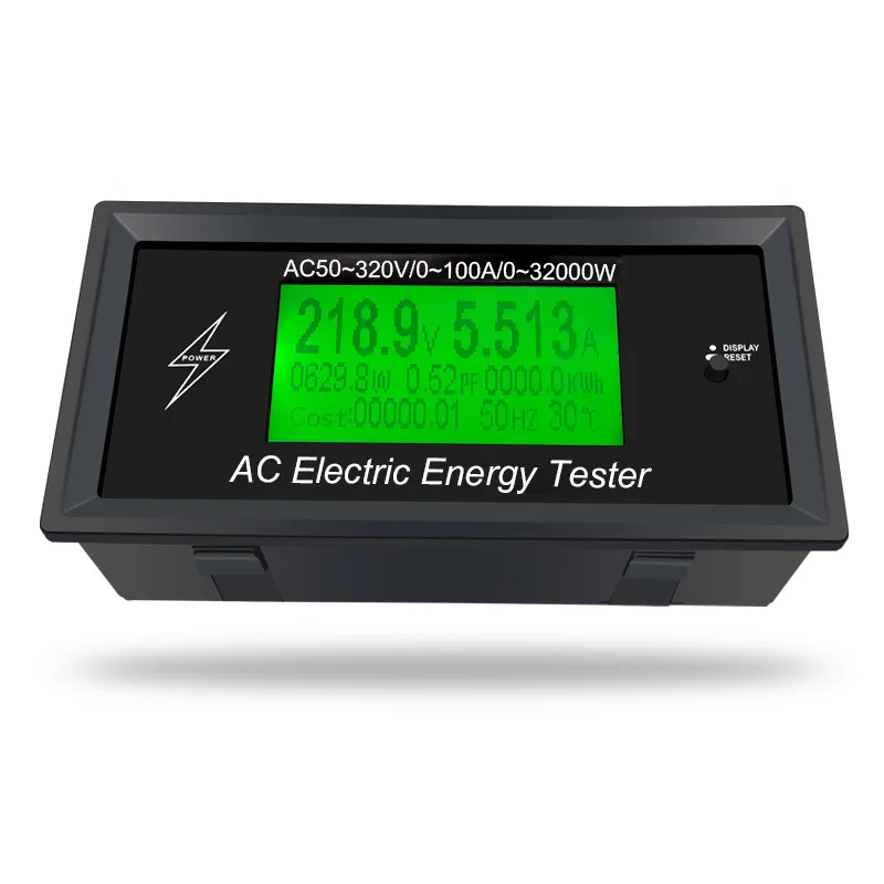 AC50~ 320V 100A цифровой измеритель напряжения индикатор мощность энергии вольтметр амперметр тока Ампер Вольт ваттметр тестер детектор 3K кВт
