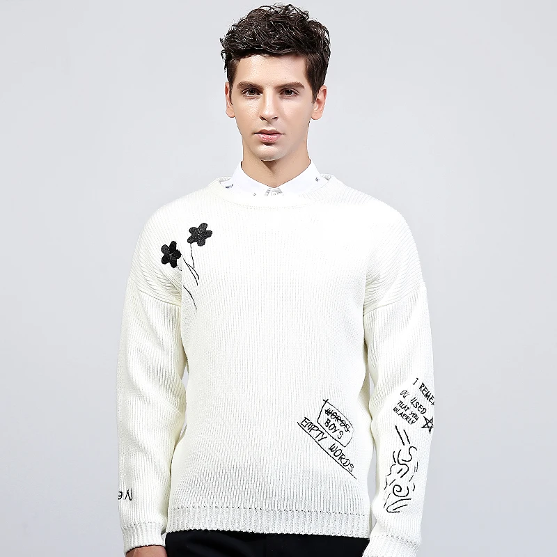 Новинка 2018 осенне зимний модный брендовый Повседневный свитер Свободный Мужской