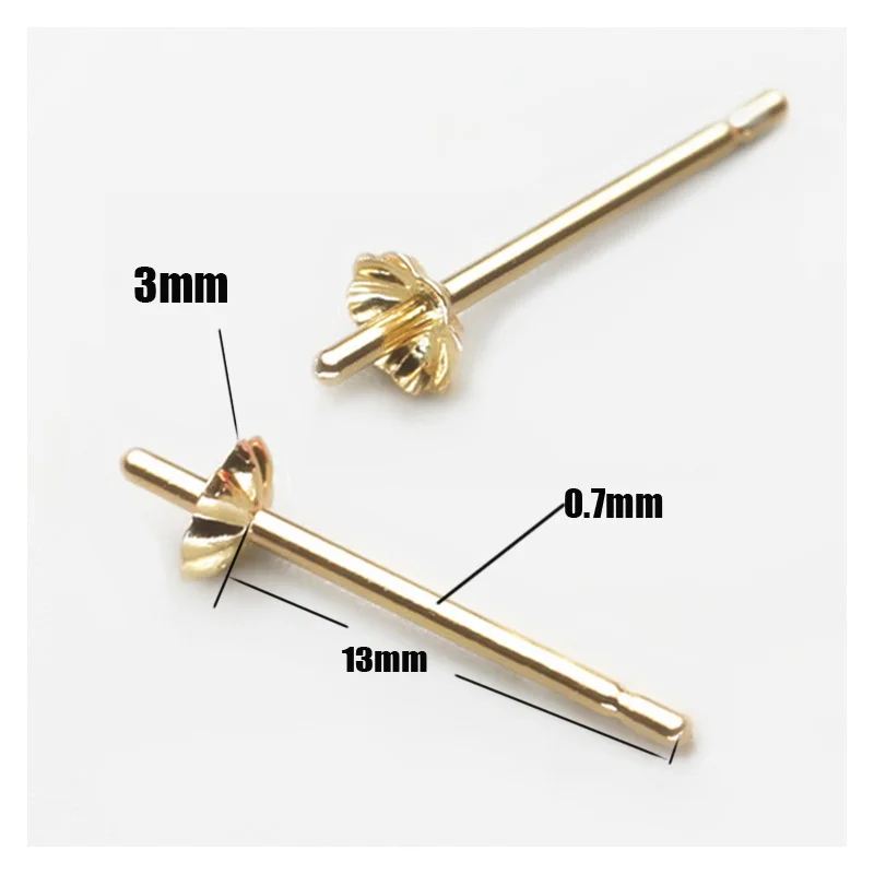

10pcs/lot 100% 925 Sterling Silver Stud Earring Flower Base Findings Dia 3mm Pearl Cap Earring Pin Trays DIY Jewelry Making