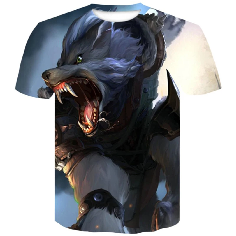 

2019 summer Men's animal T-Shirt orangutan/tiger/Wolf 3D Printed Men Funny short sleeves tees tops men's t-shirts in large sizes