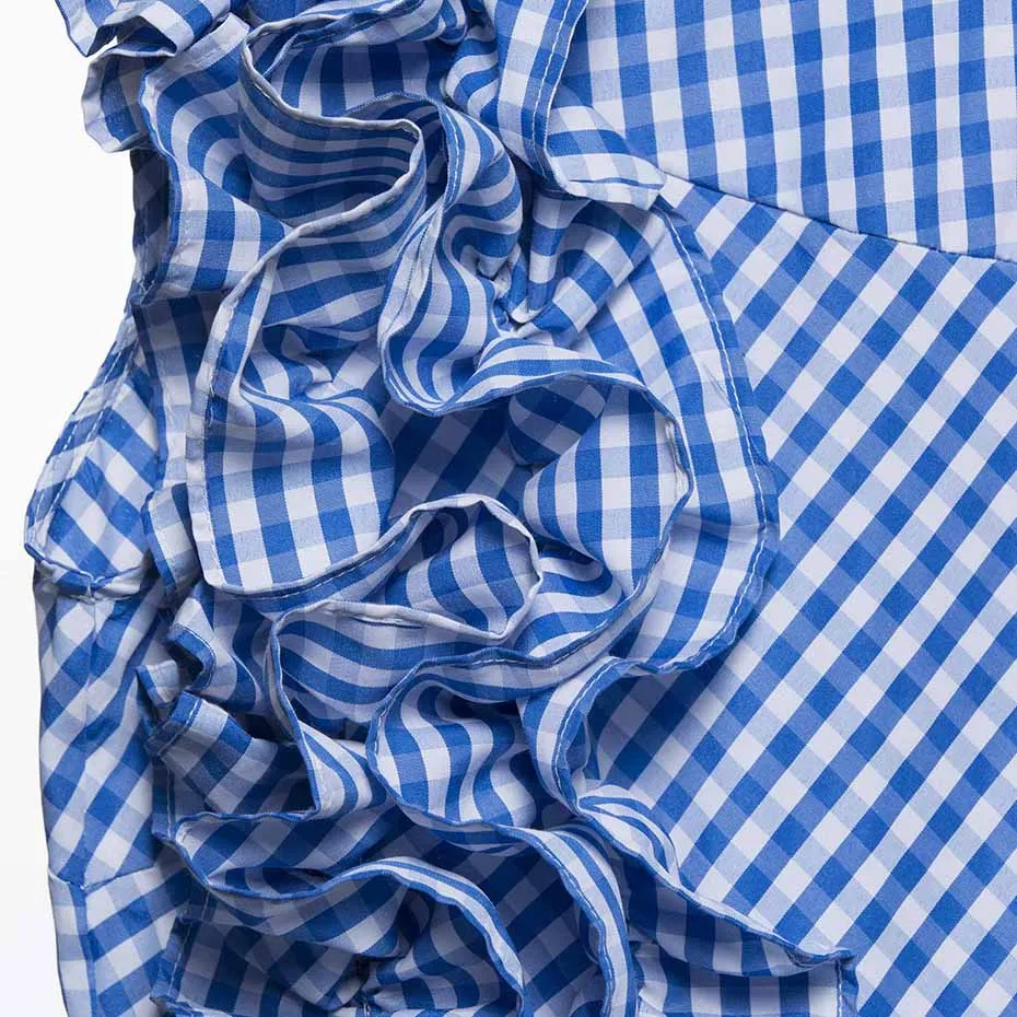 Для женщин Sexy Тонкий Bodycon платье Винтаж плед на одно плечо Модные миди Элегантный