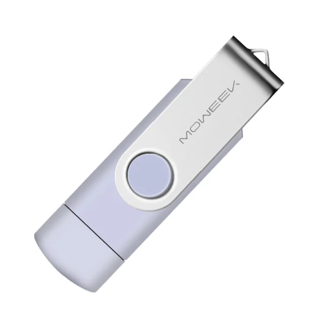 Silver Moweek USB 3,0 OTG USB флэш-накопитель для Android смартфон 8 Гб оперативной памяти, 16 Гб встроенной памяти, 32 ГБ, 64 ГБ, 128 ГБ флэш-накопитель высокой скорости cle USB флеш-накопитель флешка - Цвет: Silver