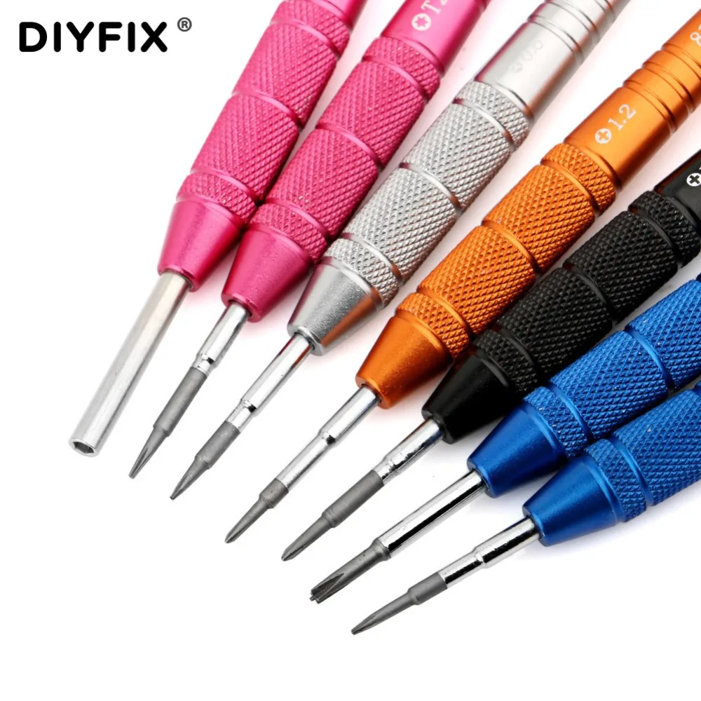 DIYFIX прецизионных отверток P2 1,2 1,5 крест 2,5 Phiilips 0,6 Y Совет T2 2,5 Hex для iPhone samsung телефон MP3 Ремонт Открытие Инструмент