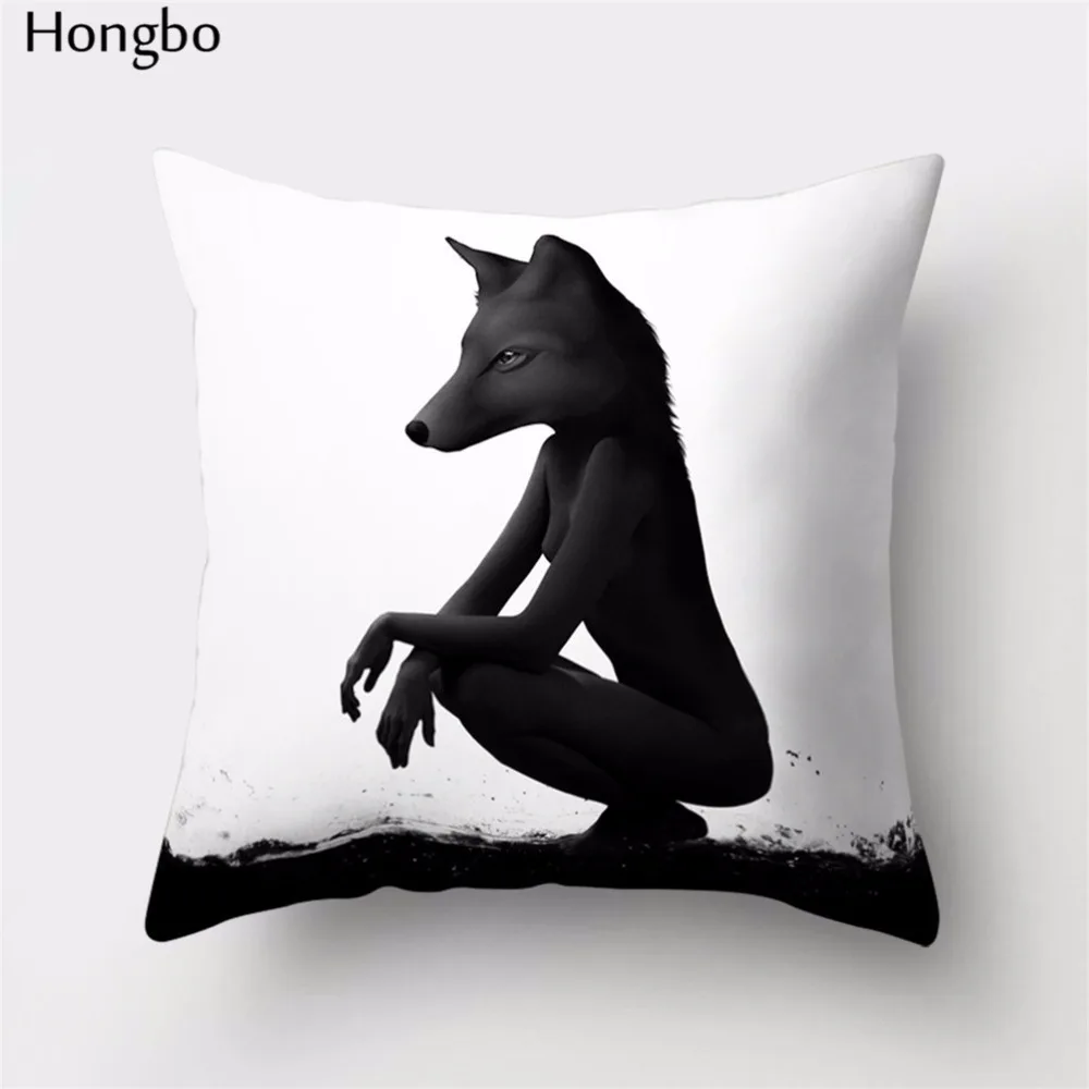 Hongbo 1 шт. мультфильм лиса печати квадратный пледы Наволочки Чехол для подушки для автомобиля диван домашний декор
