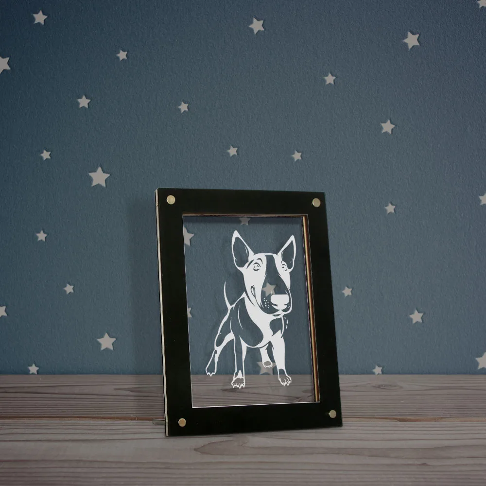Bull Terrier собака 3D Волшебная Ночная лампа фоторамка детская комната СВЕТОДИОДНАЯ