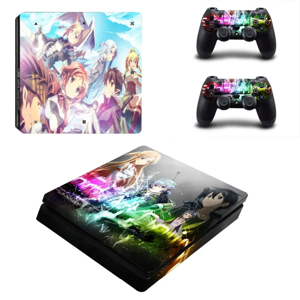 Sword Art Online SAO PS4 тонкая наклейка для sony playstation 4 консоль и контроллеры для Dualshock 4 PS4 тонкая наклейка