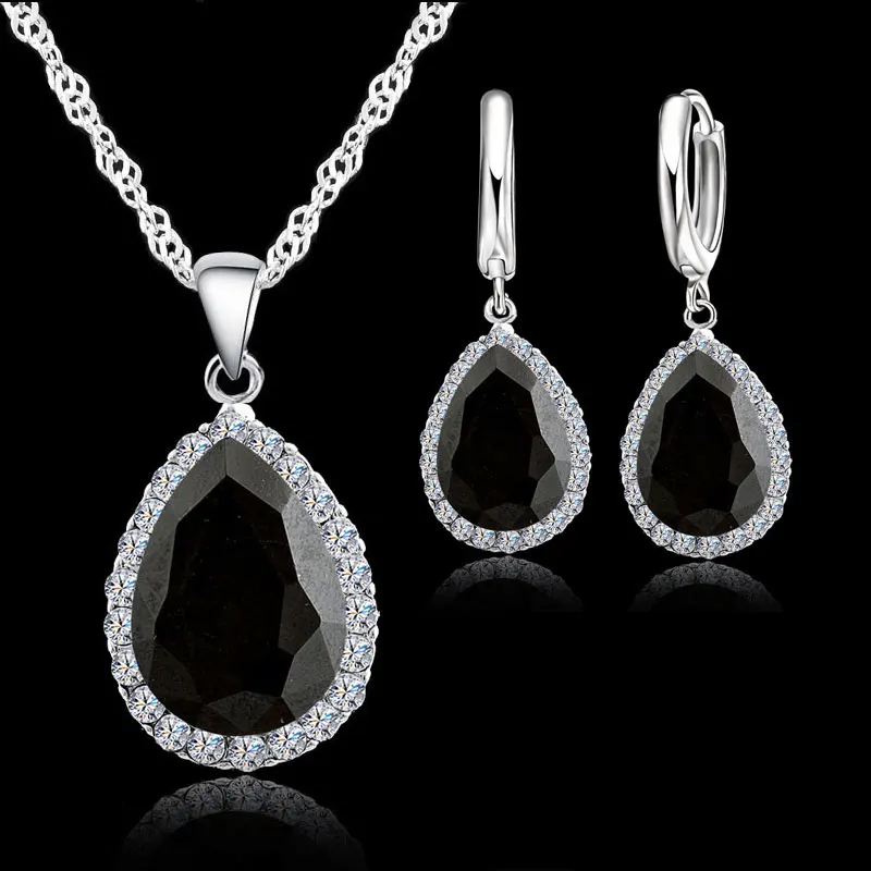 Женский ювелирный комплект из колье и серёг серебра 925 пробы|jewelry sets for women|necklace