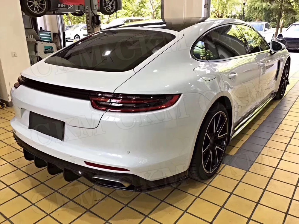 Carbon Fiber Rear Lip Diffuser Fits For Porsche Panamera 971 FRP Bumper Guard