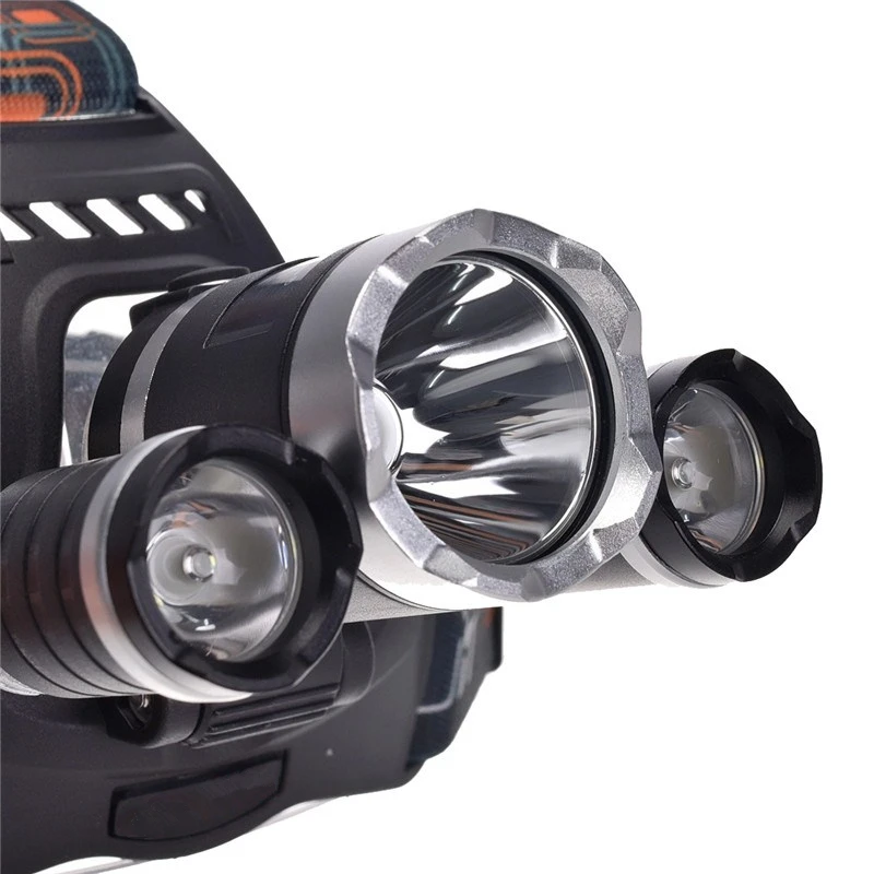 Новое поступление лампы XM-L T6 + 2 x R5 6000 люмен светодио дный фары Применение 2x18650