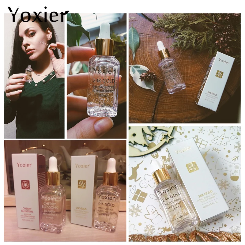 Уход за кожей лица Сыворотки 24K Золотая эссенция уменьшает поры гиалуроновая