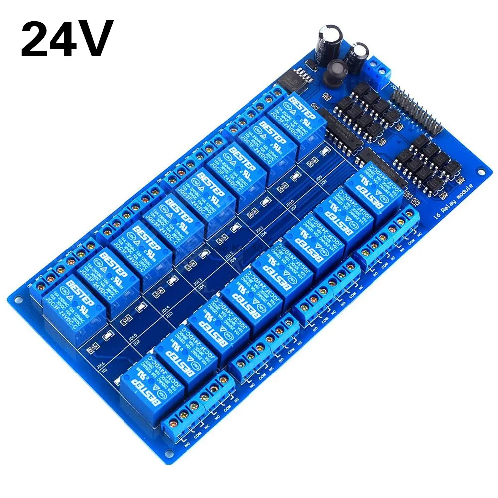 DC 24 V 16 канальный релейный модуль Интерфейсная плата с оптроном защита LM2596