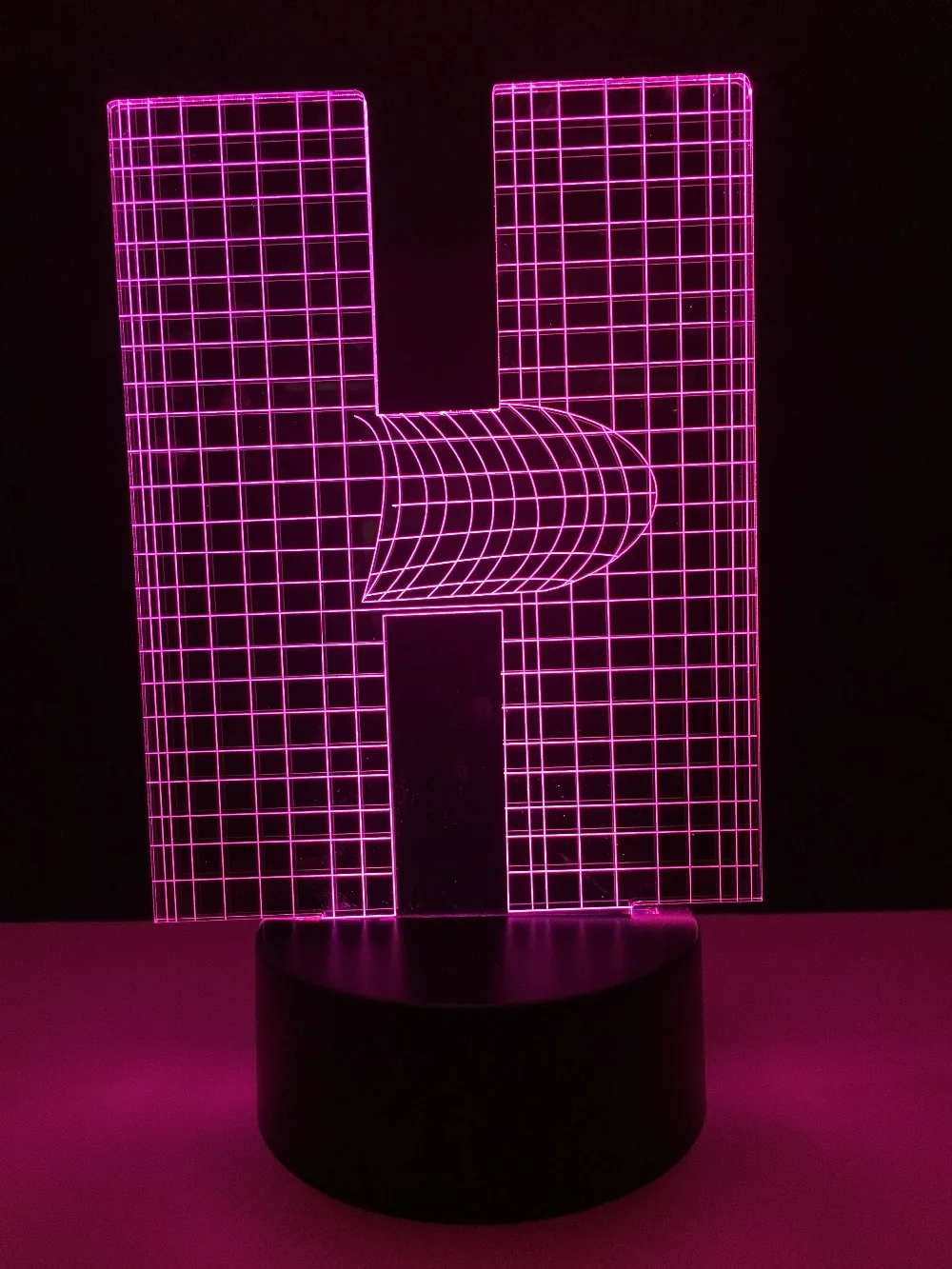 Новинка 3D лампа Алфавит буквы H многоцветная настольная Светодиодная USB