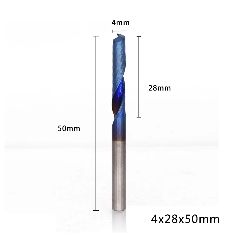 4x28x50L XCAN 1 шт. 4 мм хвостовик 8-32 мм длина резки одинарная Флейта концевая мельница с нано синим покрытием 1 флейта фреза Карбид ЧПУ Биты - Длина режущей кромки: 4x28x50L