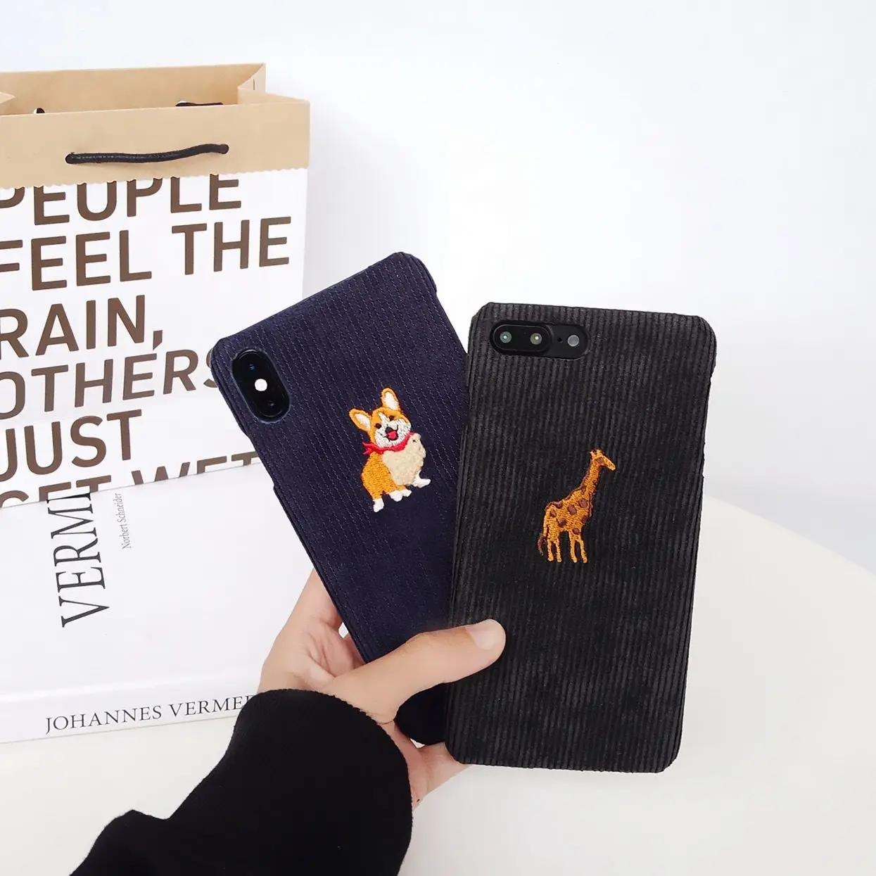 Зимний тканевый чехол для телефона для iPhone 6, 6 S, 7, 8 Plus, X, милый чехол, жираф, кролик, собака, 3D чехол с изображением животного для iPhone X, XR, XS MAX