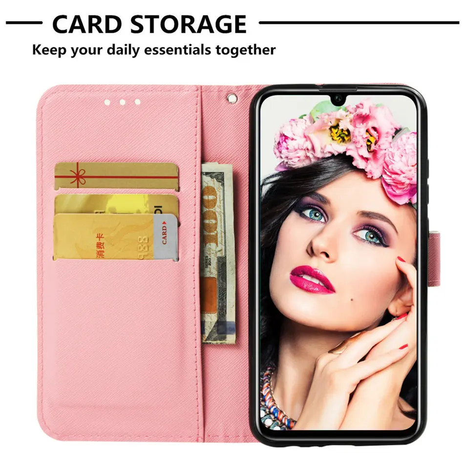 Модный флип-чехол для huawei Enjoy 9s 7s 7 P Smart Y6 Y9 mate 20 Pro P20 P30 Lite бизнес Стенд чехол милый Капа D03Z