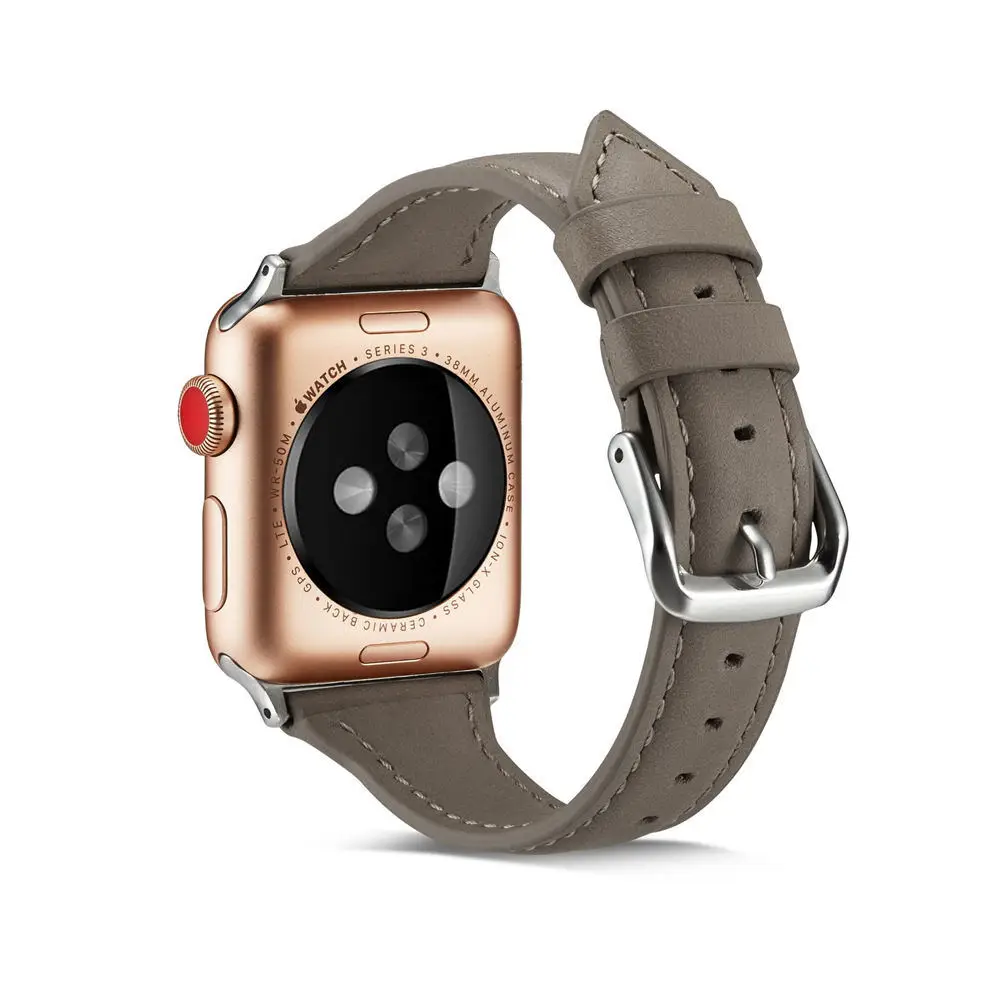 Новая мягкая натуральная кожа наручных часов iWatch, ремешок сменный ремешок браслет с металлической застежкой для Apple Watch Series 5/4/3/2/1 38 мм 40 мм 42 44 мм