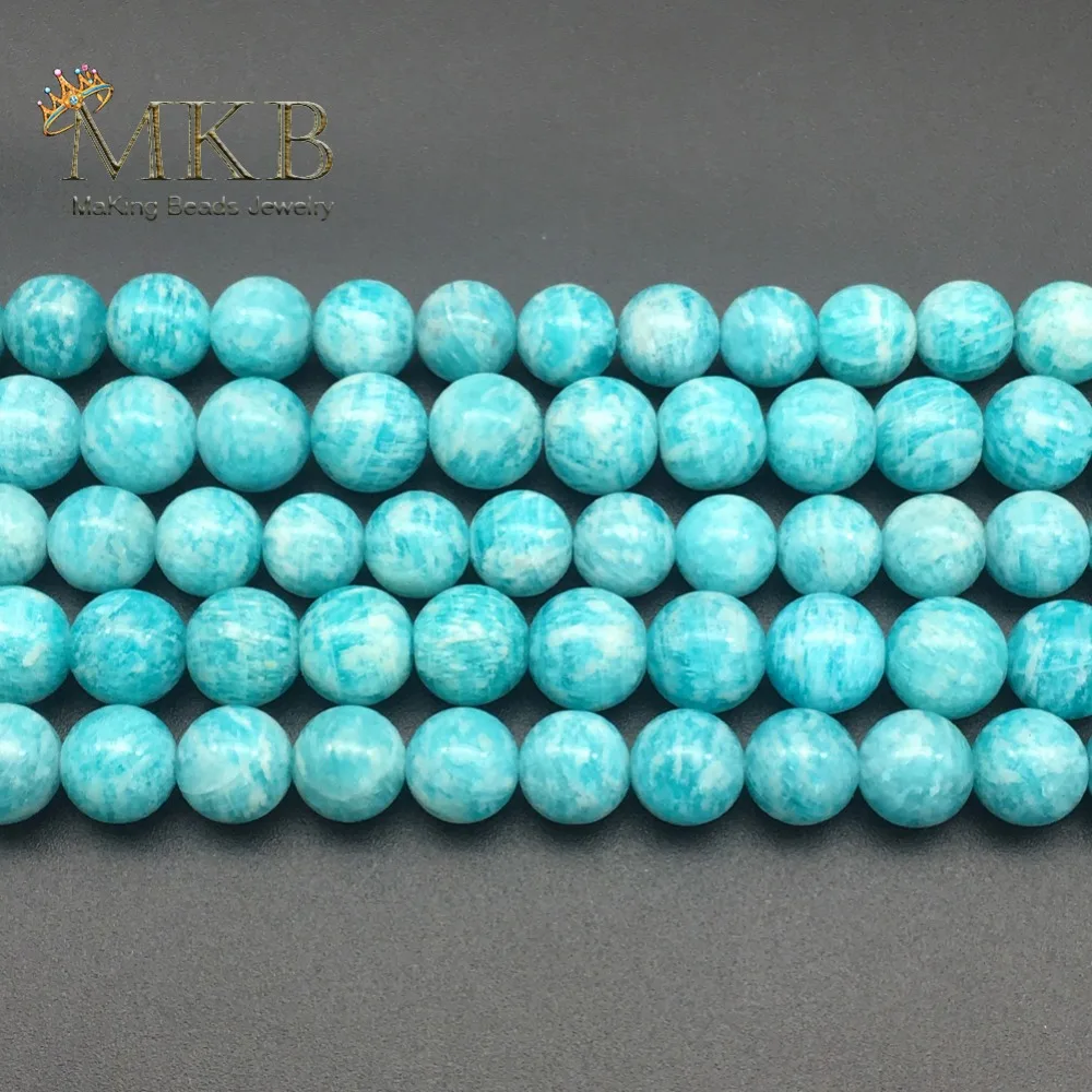 A ++ подлинный натуральный камень Амазонит круглые бусины россыпью для