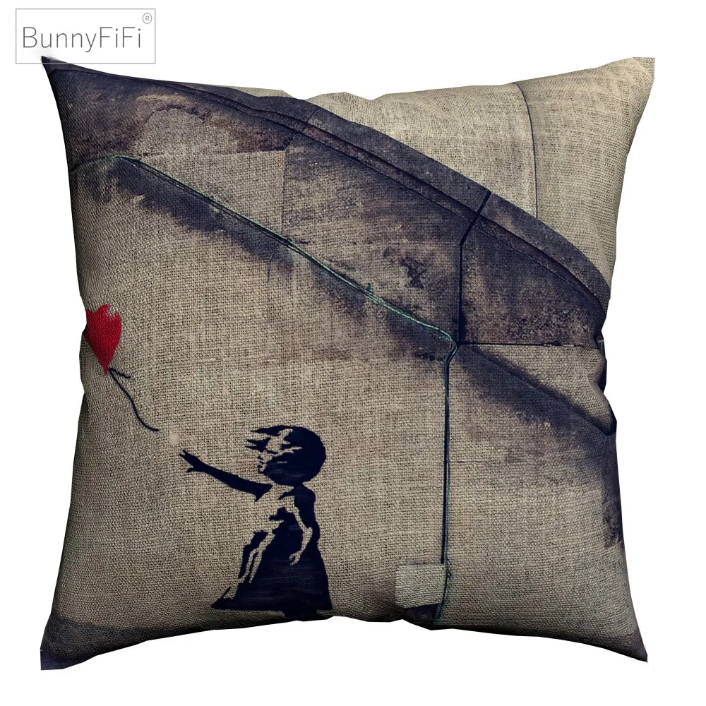 Чехол для подушки Banksy Keep It Real Art декоративное хлопковое белье 45x45 см дивана