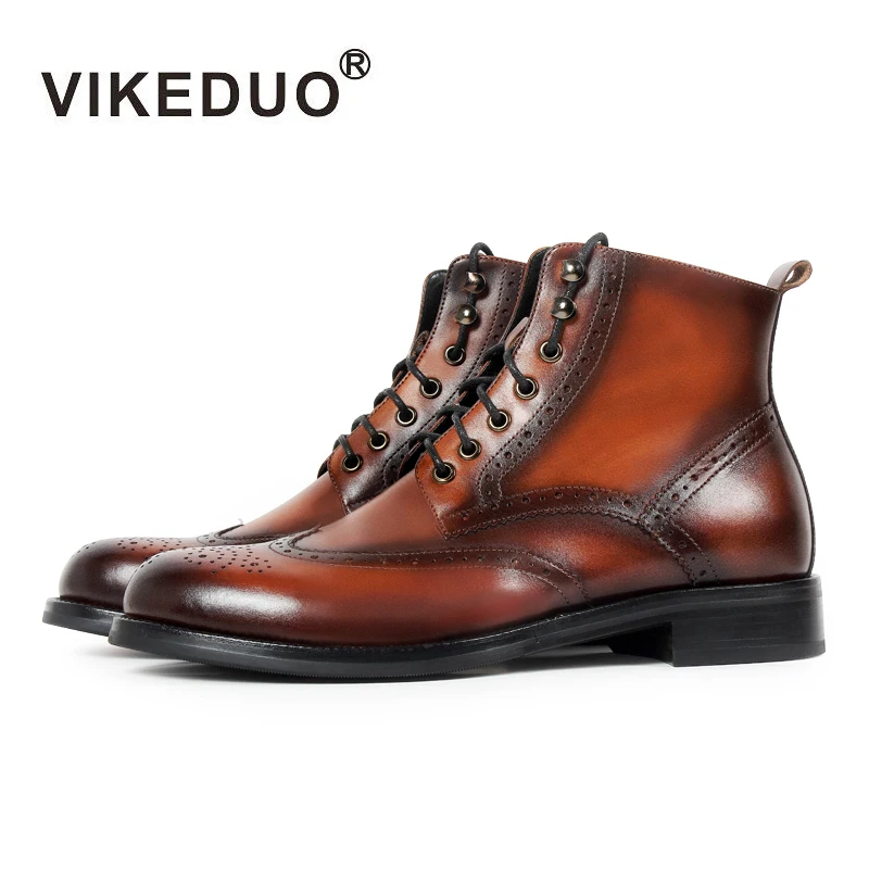 VIKEDUO 2020 Зимние новые мотоциклетные ботинки для мужчин патина Блэйк Броги мужские