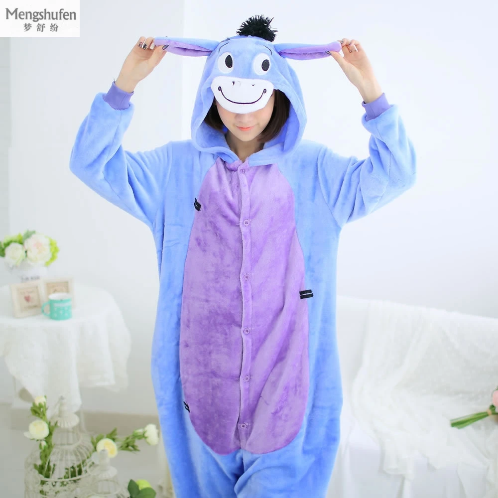 

Пижама мультяшная для косплея Donkey Домашняя одежда фланелевая теплая пижама в виде животного один предмет для взрослых комбинезон пижамные ...