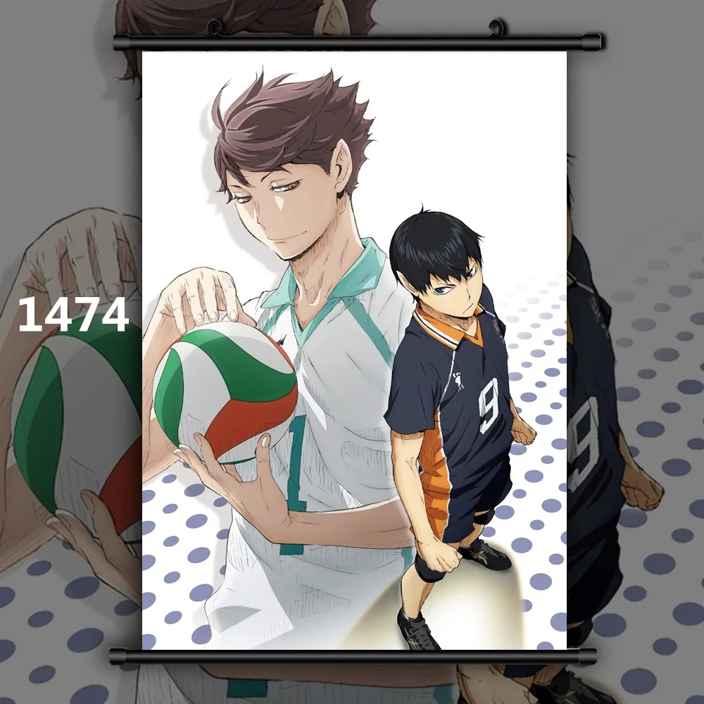 1474 Haikyuu Shoyo Tooru Koushi Wakatoshi Ryunosuke Аниме Манга настенный плакат свиток E - Цвет: 1474