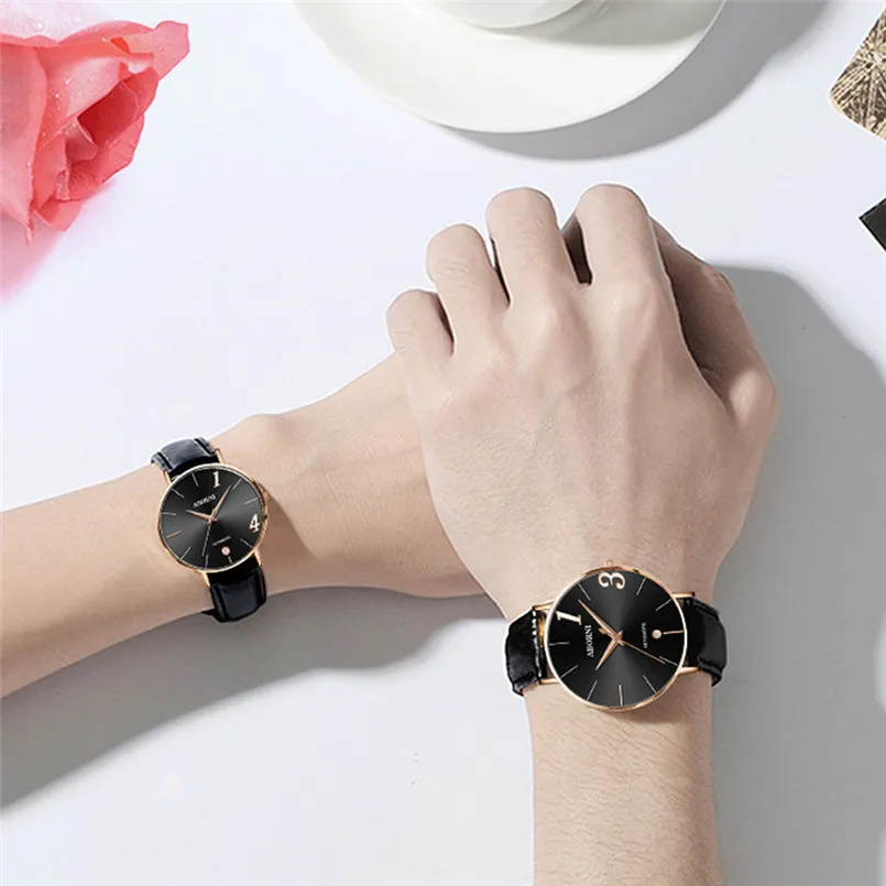 Влюбленные модные часы унисекс для пары популярные повседневные Кварцевые