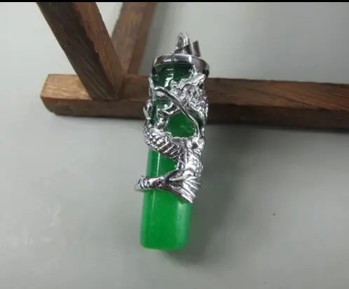 Высокое качество натуральный нефритовый подвесной Кулон Серебро ERON Long Zhu