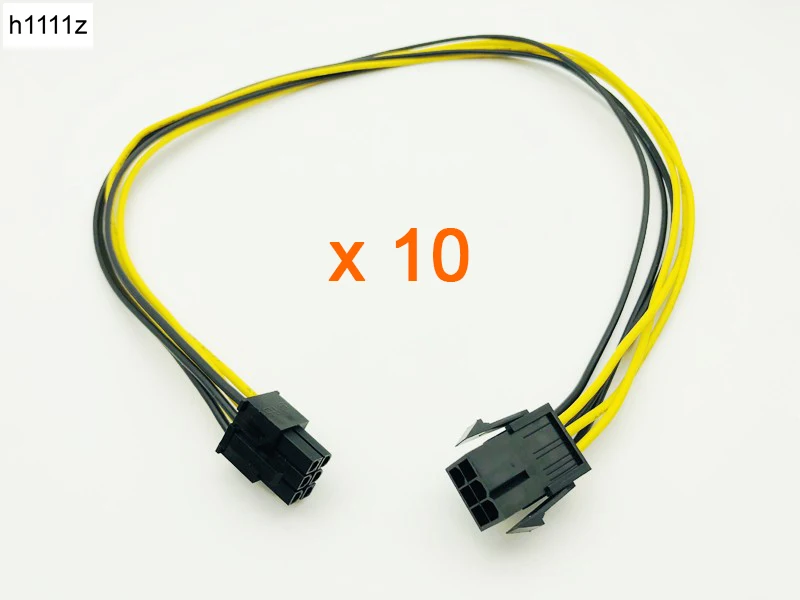 10 шт. PCI E PCIE Express 6P штекер на 6 контактов графическая видеокарта DIY Кабель питания BTC