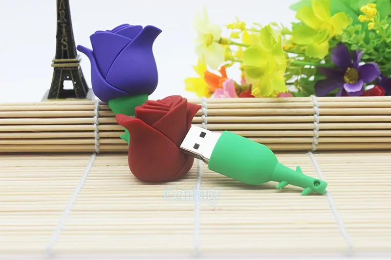 Новая красивая Роза модель usb 2,0 usb флеш-накопитель usb creativo цветок карта памяти мультфильм Флешка мини подарок для влюбленных