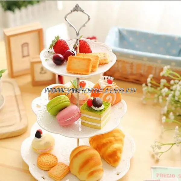 3 или 2 ярусная стойка с ручкой для тарелок торта Корона фитинг стержень Свадебная