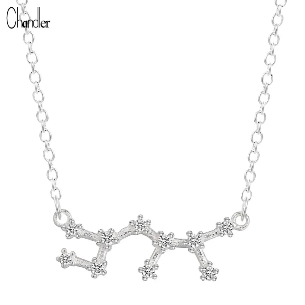 Серебряный цвет Созвездие Стрельца астрологические кулоны ожерелья для женщин