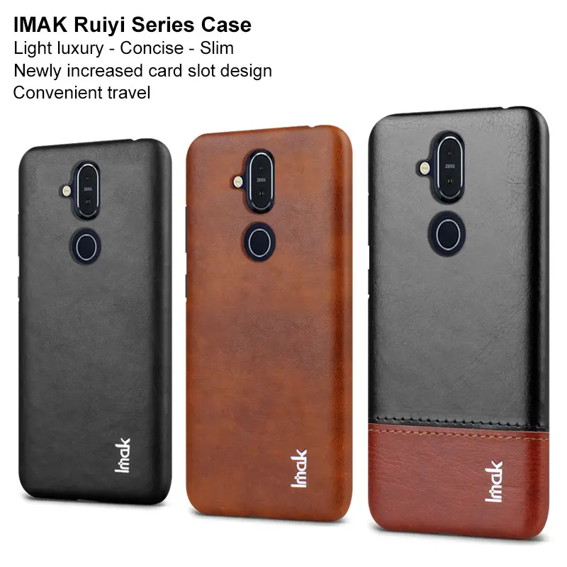 IMAK Ruiyi Series Luxury Skin PU Leather Case for Nokia 8.1 X7 7.1 Plus Hard PC Back Cover NOKIA High Quality Cases |