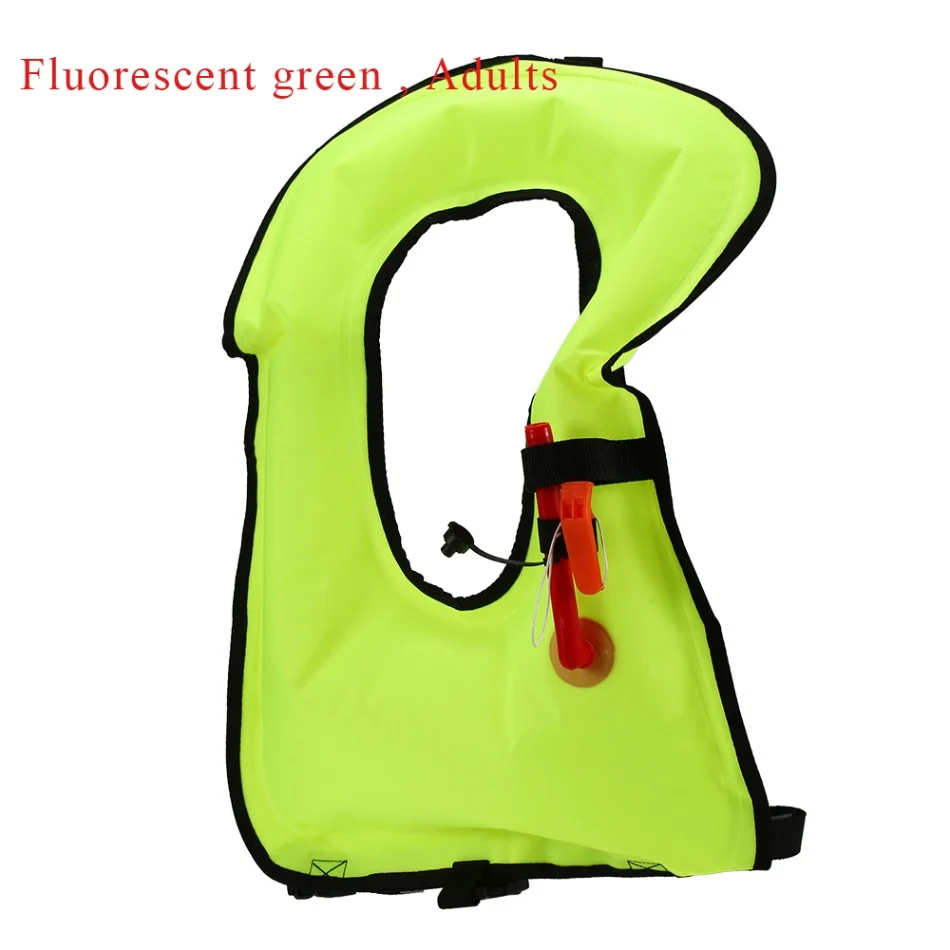 green Adults 1 шт. Надувной Жилет Для Сноркелинга для детей, взрослых, спасательные куртки для подводного плавания, каякинга, для плавания на открытом воздухе, Спасательная куртка для выживания - Цвет: green Adults