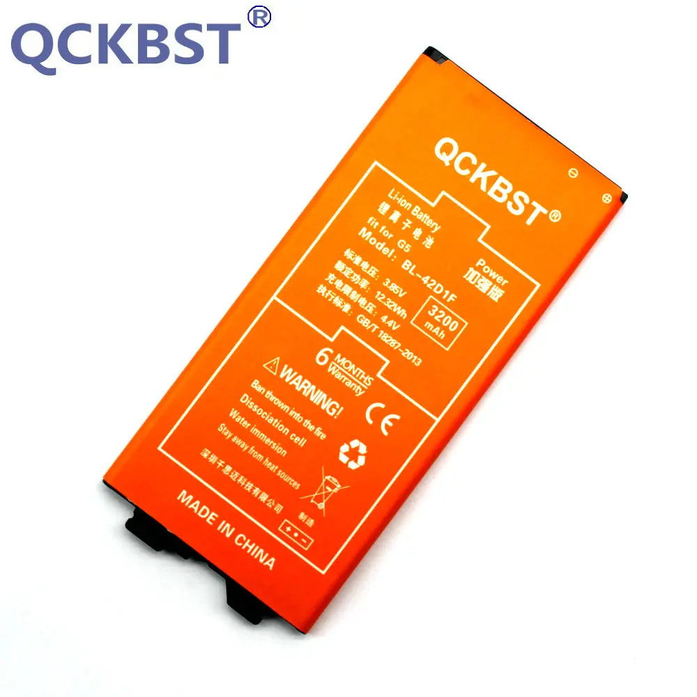 Аккумулятор QCKBST BL 42D1F 3200 мАч для телефона LG G5 H868 H860N H860 F700K H850 H830 H820 VS987 LS992 US992 F700L F700S
