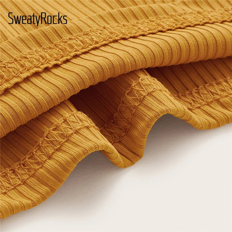 SweatyRocks, вязанные полосатые женские футболки, летние, короткий рукав, элегантная обтягивающая футболка, для женщин, с круглым вырезом, тонкие пуловеры, топы