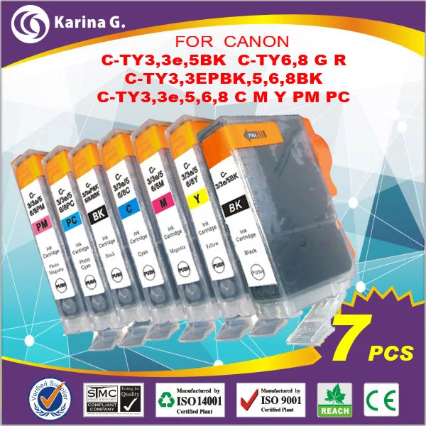 7PK весь набор дополнительных один черный принтер картридж для canon ip6000D I905D I950 I965 I990 I9100 BCI-6BK BCI6 C/M/Y BCI-6PM BCI-6PC