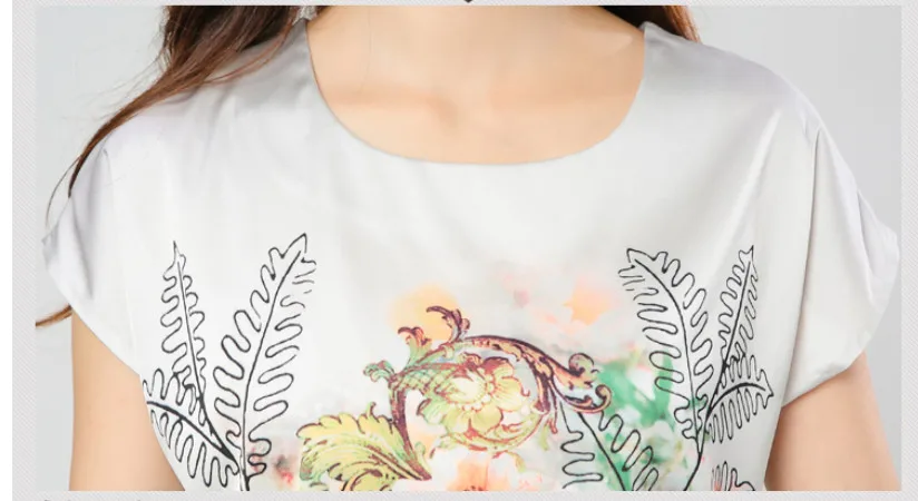 Летняя женская рубашка шелк 2017 футболки модные женские цветочные футболка с