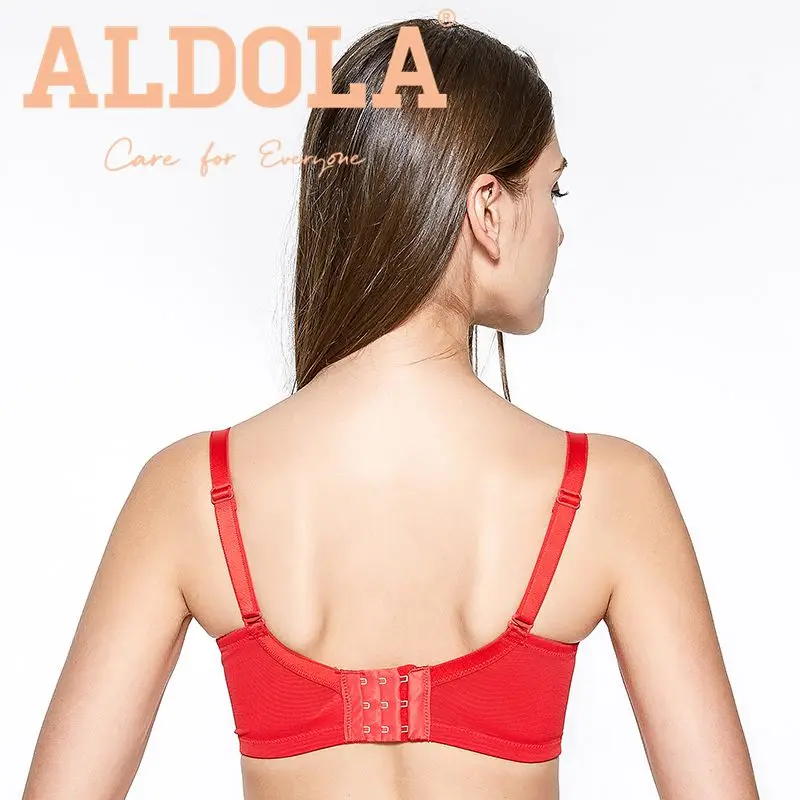 Aldola 2018 Для женщин сексуальный бюстгальтер ажурные Твердые Красный Sheer 3/4 стакана