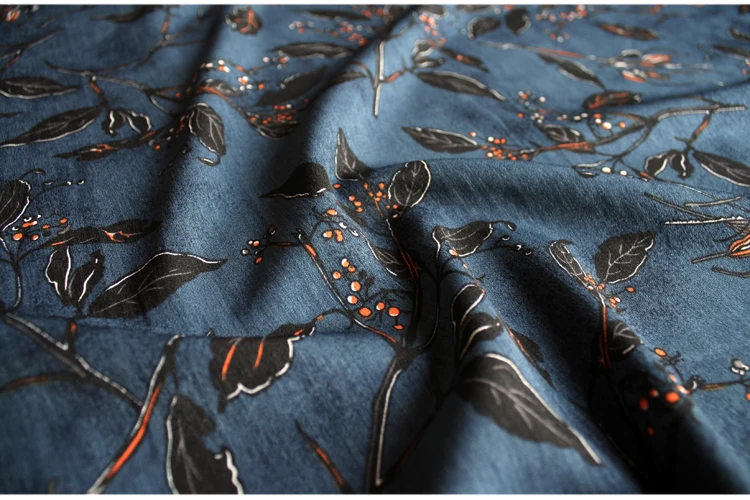 Imorted модная винтажная шифоновая ткань с листьями мягкая тонкая удобная для