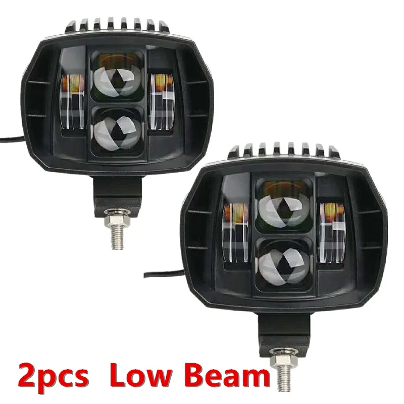 Low Beam 2pcs 5 дюймов 40 Вт Светодиодный рабочий светильник дальнего ближнего света 12 в 24 в 4x4 внедорожный лодочный Грузовик внедорожник ATV Мотоцикл головной светильник для джипа вождения противотуманный светильник s - Цвет: Low Beam 2pcs