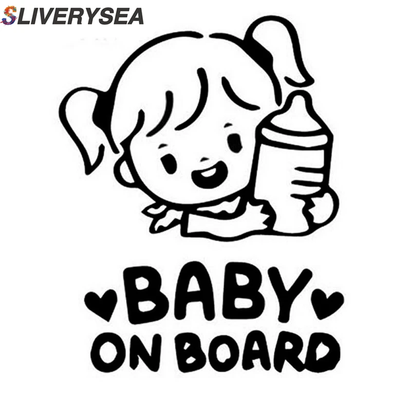 

SLIVERYSEA Baby Girl On Board 3D Car Stickers Motorcycle Decals Vinyl Window Stickers Car Styling #B1069