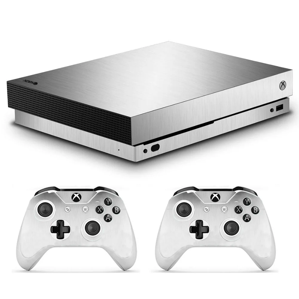 Бело-черная металлическая матовая наклейка для Microsoft Xbox One X консоль и контроллеры