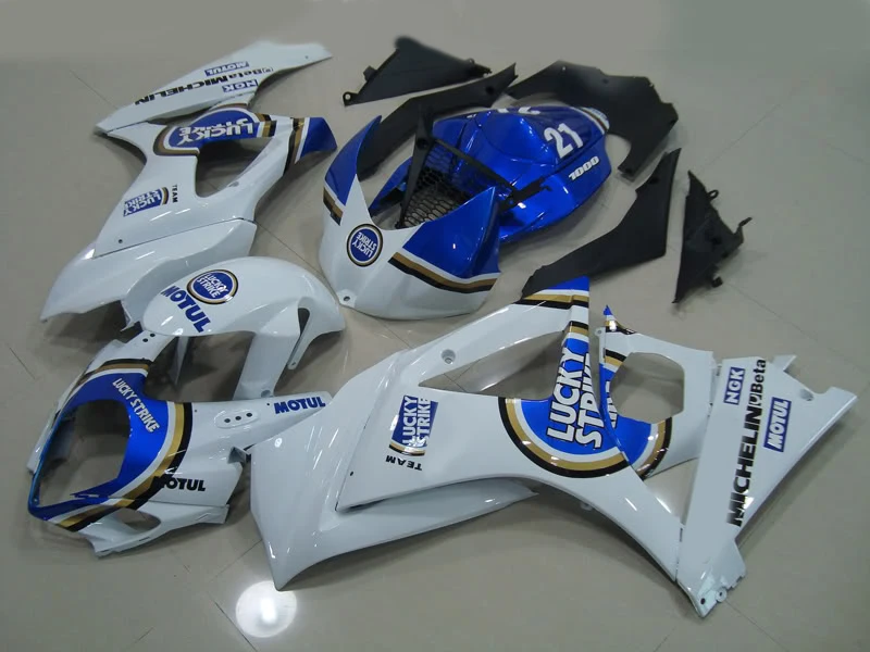 Топовый комплект обтекателей мотоцикла для GSXR1000 K7 07 08 GSXR 1000 2007 2008 ABS белый синий
