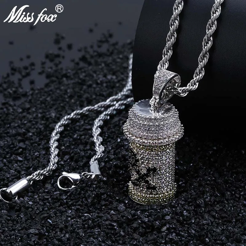 Длинное ожерелье MISSFOX в стиле хип хоп со съемным параксиленовым ядом PX с