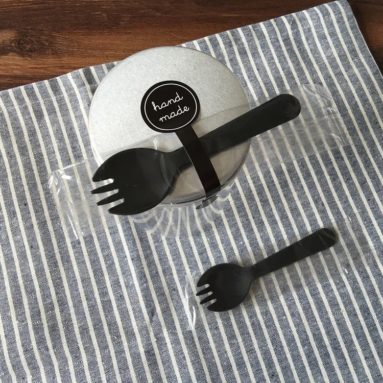 

200pcs/lot "Hand made" Black Self-adhesive Stickers, Long label sticker DIY Hand Made Gift /Cake Paper Sticker