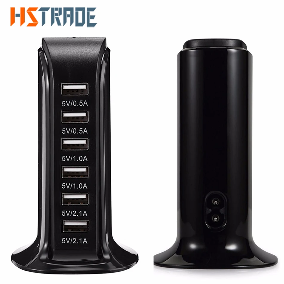 HSTRADE EU/US Быстрая зарядка 6 портов USB быстрая для путешествий Универсальное